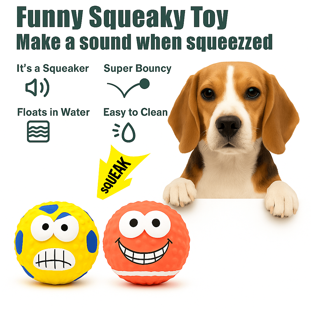 3 crazy squeaky balls for your furry friend with fun designs - Fenidog
