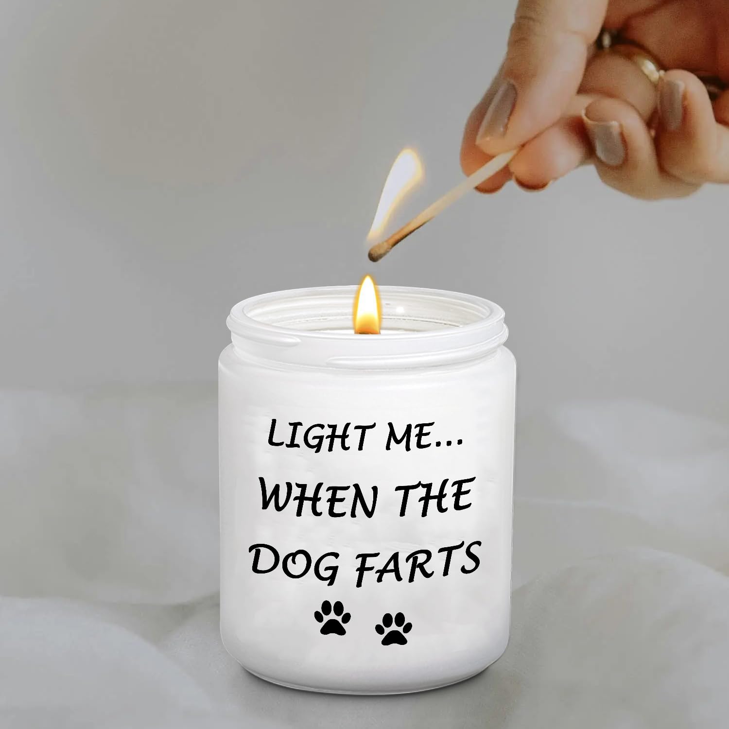 BFJLIFE Funny Dog Mom Candle – “Light Me When Farts” Lavender Soy Gift for Women