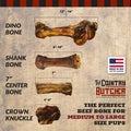 THE COUNTRY BUTCHER Giant Dog Bone – Natural Treat for Medium & Large Dogs (1-Pack, USA Made)