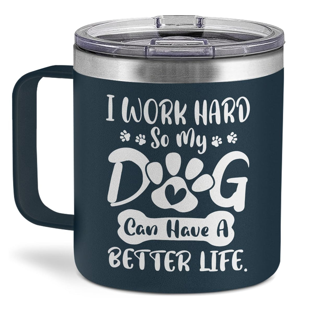 SANDJEST Dog Tumbler 14oz Insulated Coffee Mug with Handle Funny Dog Gift for Birthday, Christmas