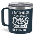 SANDJEST Dog Tumbler 14oz Insulated Coffee Mug with Handle Funny Dog Gift for Birthday, Christmas