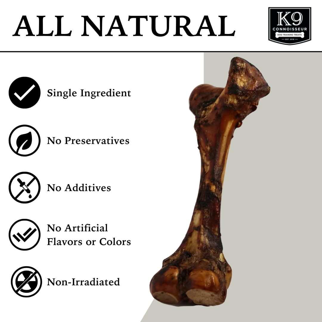 K9 Connoisseur Goliath Marrow Bone – Single-Ingredient Treat for Large Dogs Over 50 lbs (1-Pack, USA Made)