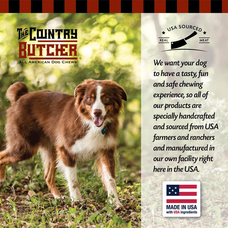 THE COUNTRY BUTCHER Beef Shank Bones – Tough Treats for Large Dogs (3-Pack, USA Made)