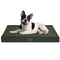 Tail Stories Outdoor All Weather Dog Crate Bed, Waterproof Dog Bed for Medium Dogs, Orthopedic Egg Foam Pet Bed with Removable Cooling Cover, Dark Green