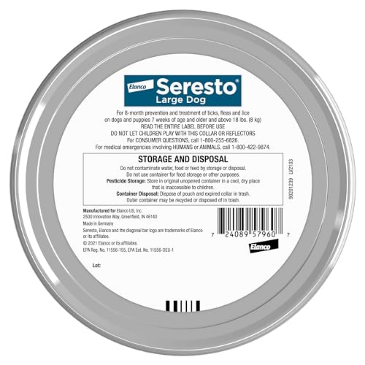 Seresto Large Dog Collar – 8-Month Flea & Tick Protection for Dogs Over 18 lbs