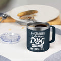 SANDJEST Dog Tumbler 14oz Insulated Coffee Mug with Handle Funny Dog Gift for Birthday, Christmas
