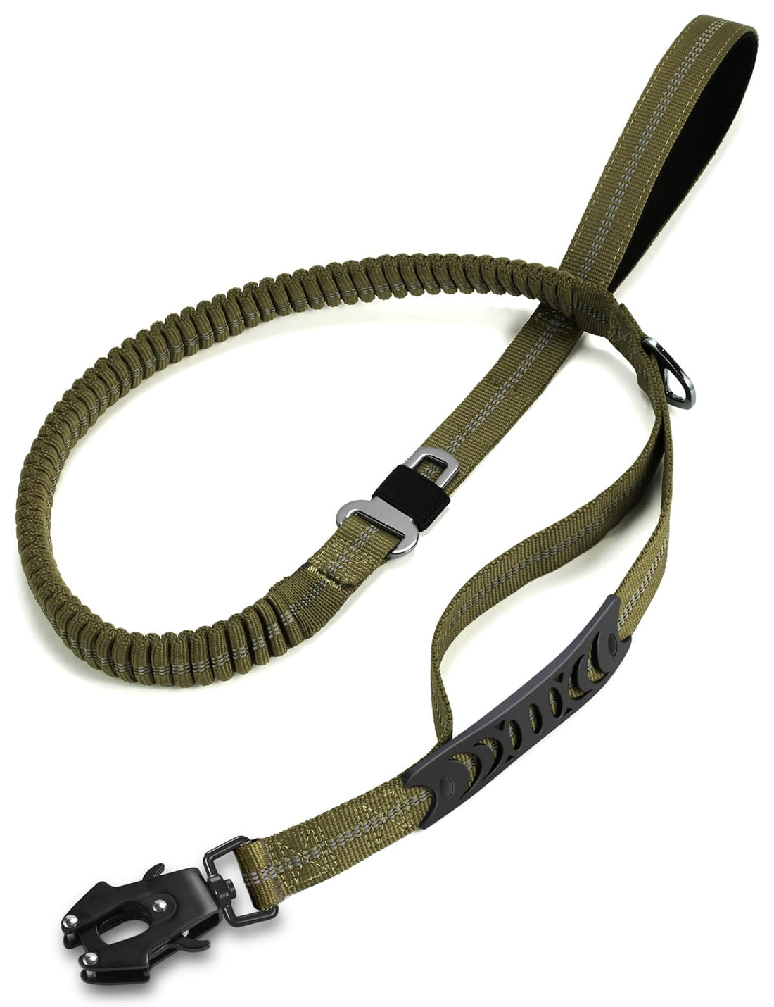 TINMARDA Heavy-Duty Dog Leash – 4–6ft Shock-Absorbing Lead with Dual Padded Handles (Army Green)