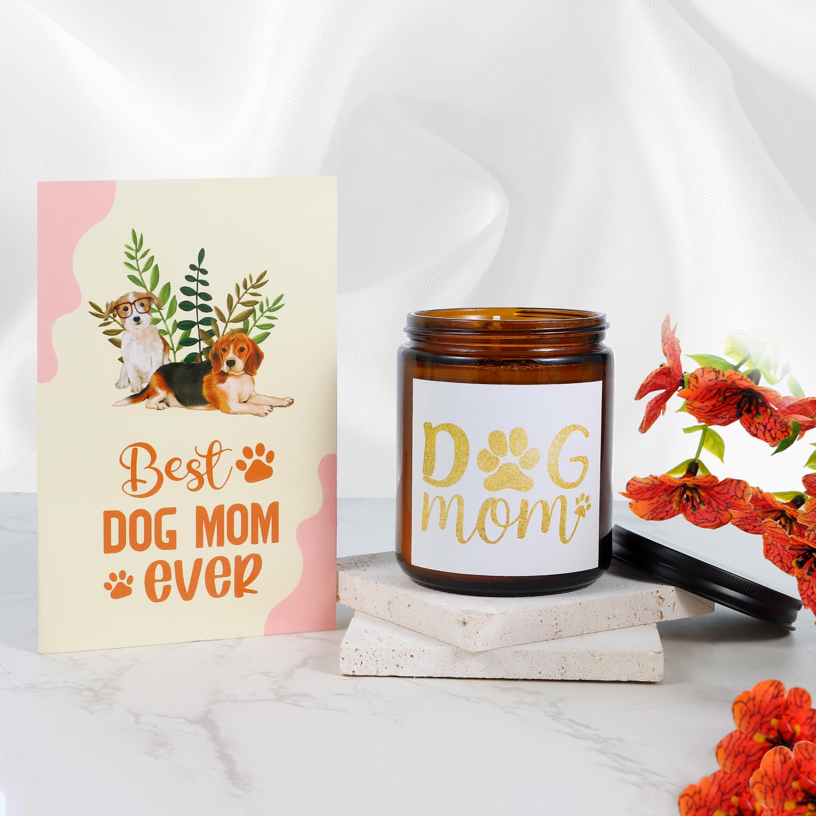 Dog Mom Gift Basket – Tumbler, Candle, Socks & Accessories Set for Women
