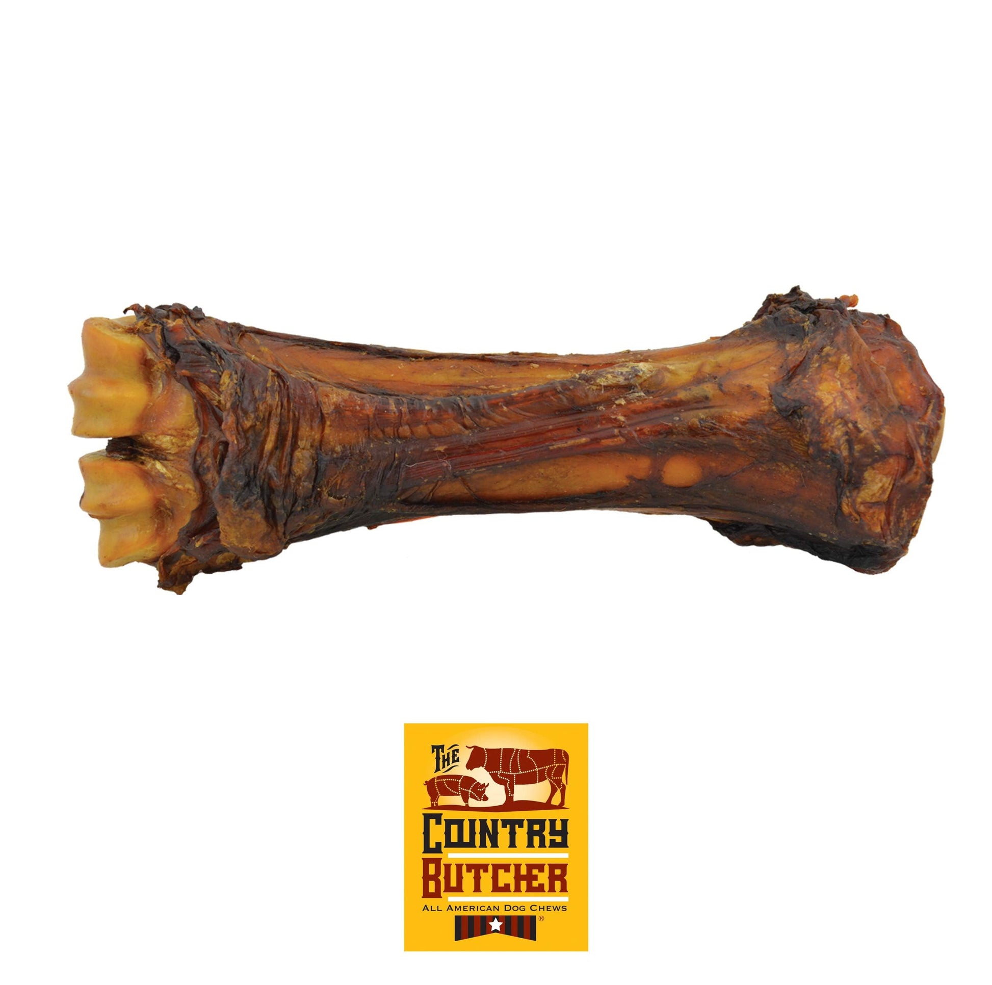 THE COUNTRY BUTCHER Beef Shank Bones – Tough Treats for Large Dogs (3-Pack, USA Made)