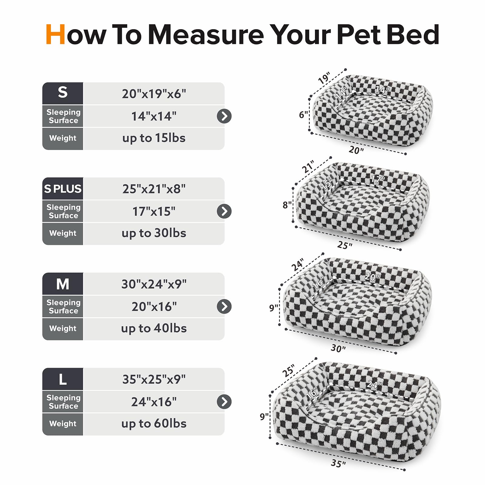 JOEJOY Orthopedic Dog Bed – Medium, Soft Plush, Non-Slip, Modern Style, Grey (30”)