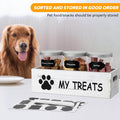 Dog Treat Container Set – 3-Jar Wooden Storage Box for Pet Snacks & Food