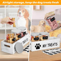 Dog Treat Container Set – 3-Jar Wooden Storage Box for Pet Snacks & Food