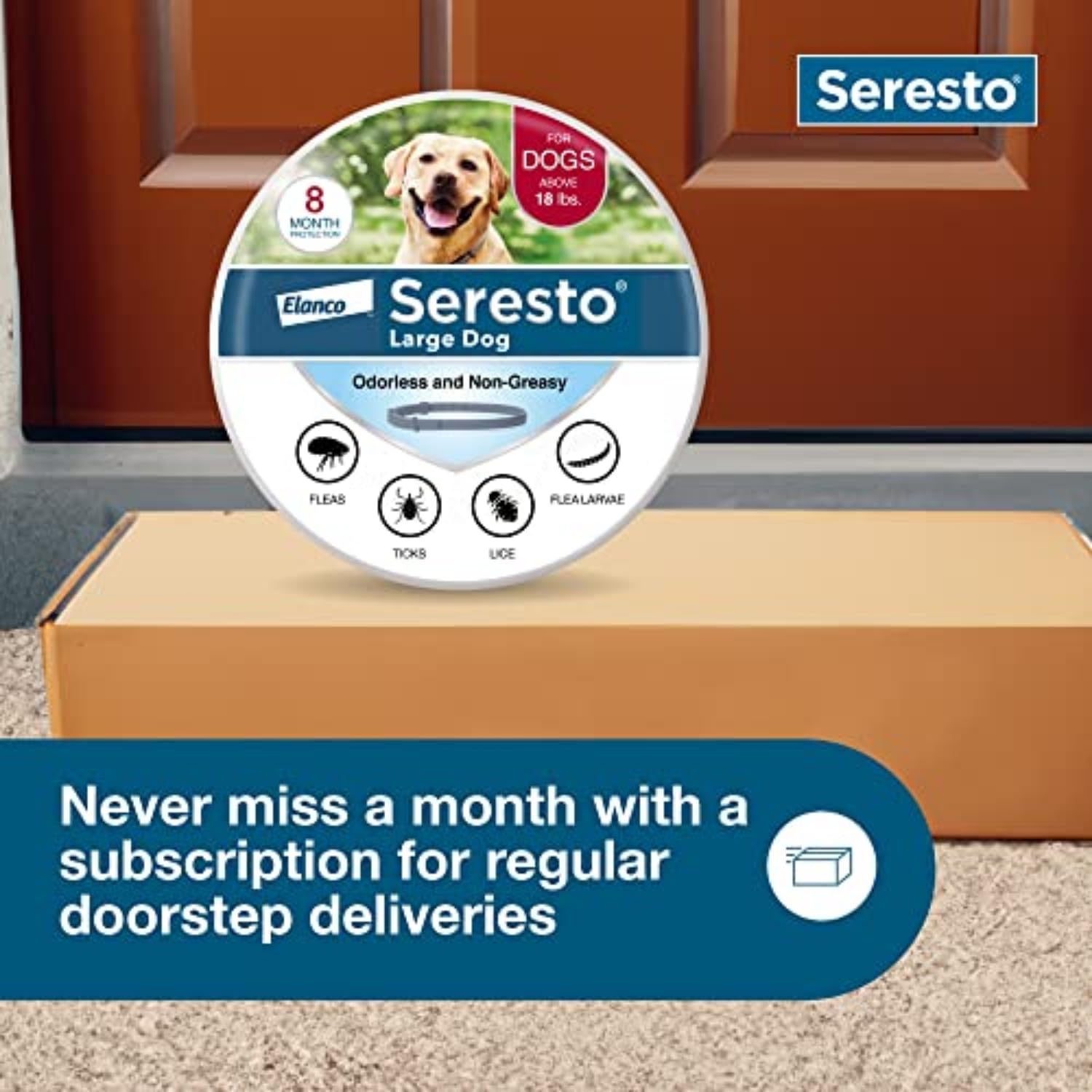 Seresto Large Dog Collar – 8-Month Flea & Tick Protection for Dogs Over 18 lbs