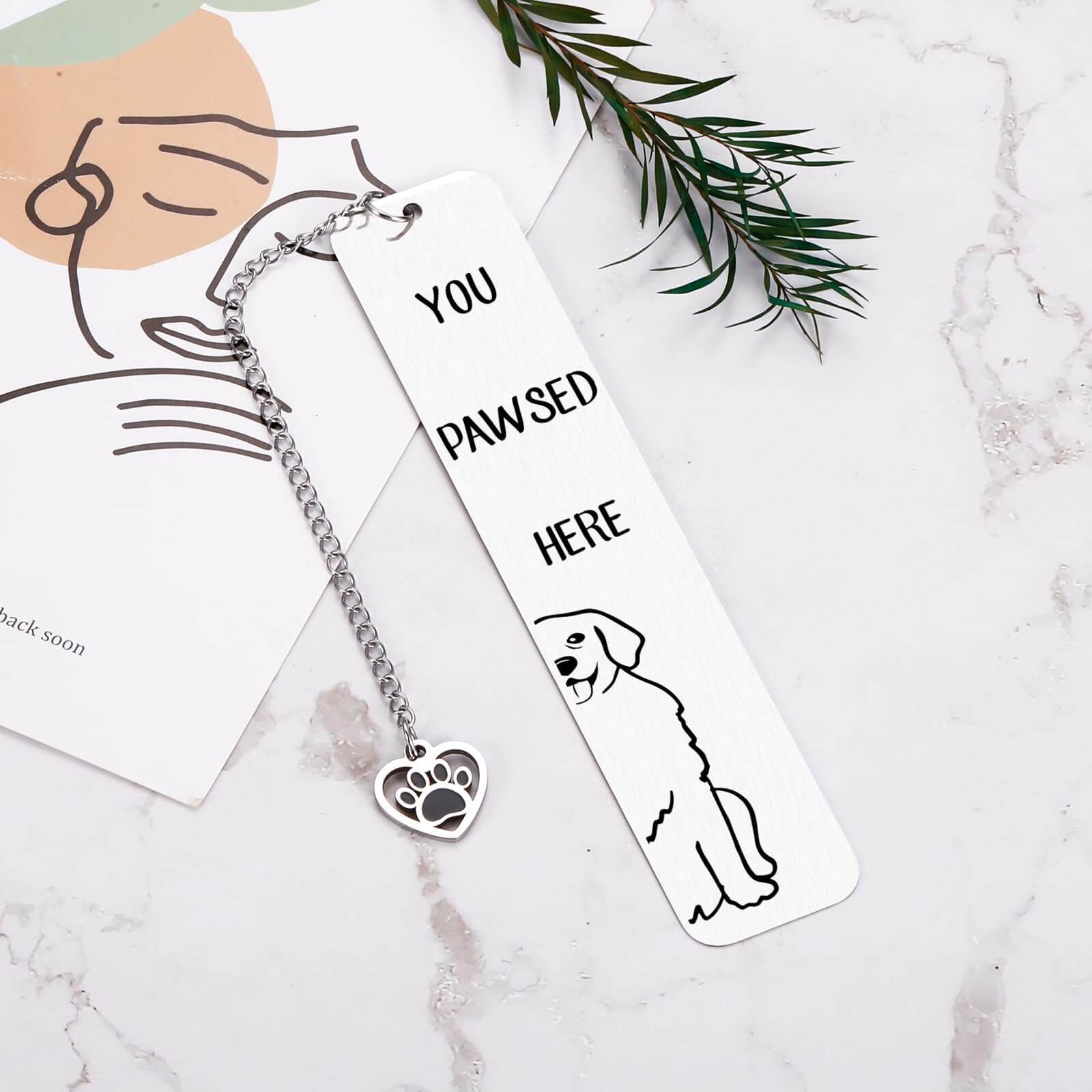Golden Retriever Dog Bookmark – Metal Page Marker Gift for Dog Lovers & Bookworms