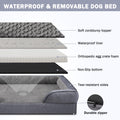 Invenho Dog Bed – XXL – Orthopedic Egg-Crate Foam Waterproof · Washable Cover · Sofa Style with Nonskid Base