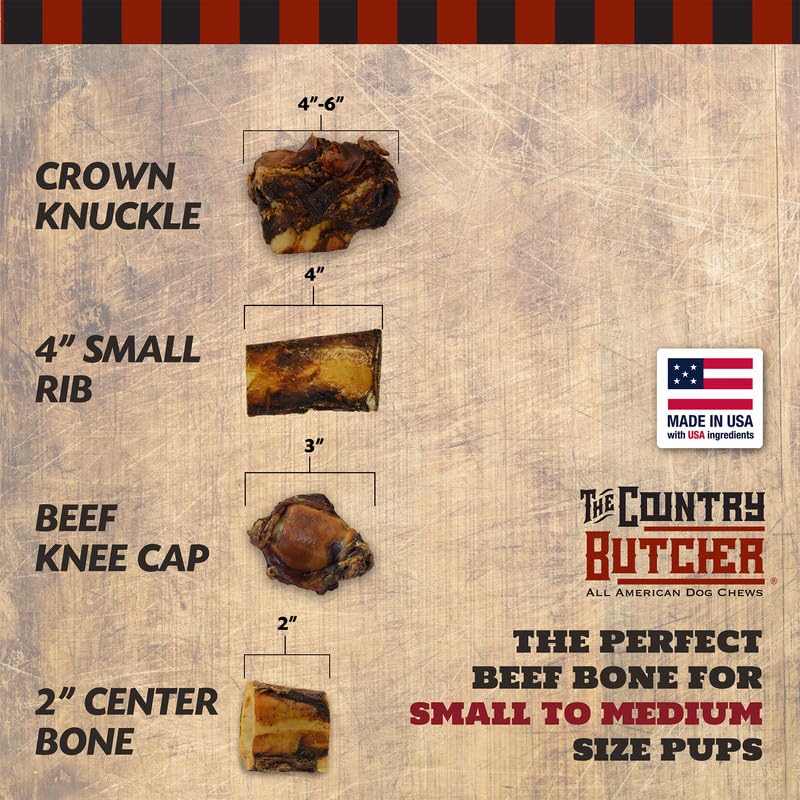 THE COUNTRY BUTCHER Giant Dog Bone – Natural Treat for Medium & Large Dogs (1-Pack, USA Made)