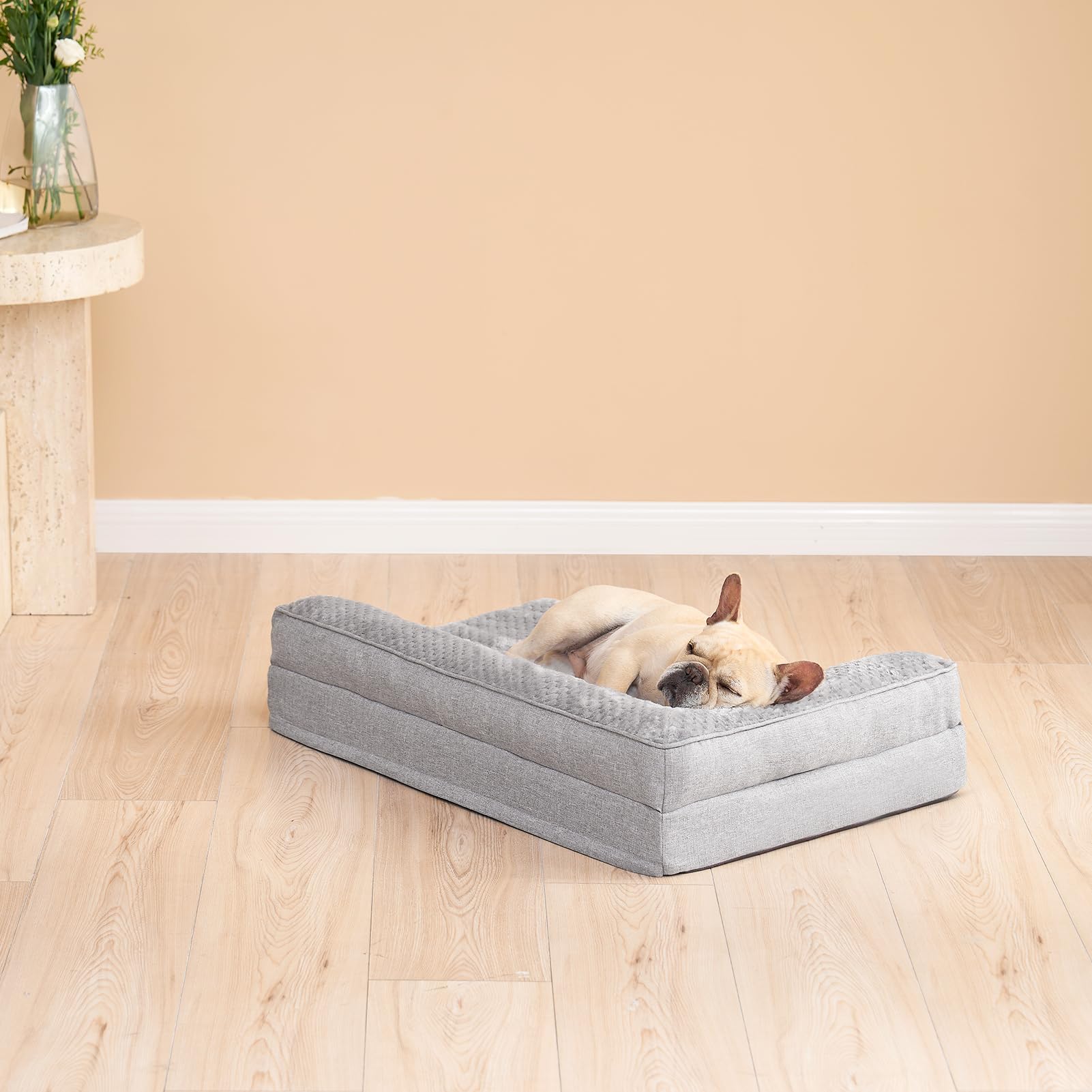 EHEYCIGA Memory Foam Dog Bed – Medium, Orthopedic, Waterproof, Washable, Grey (30”)