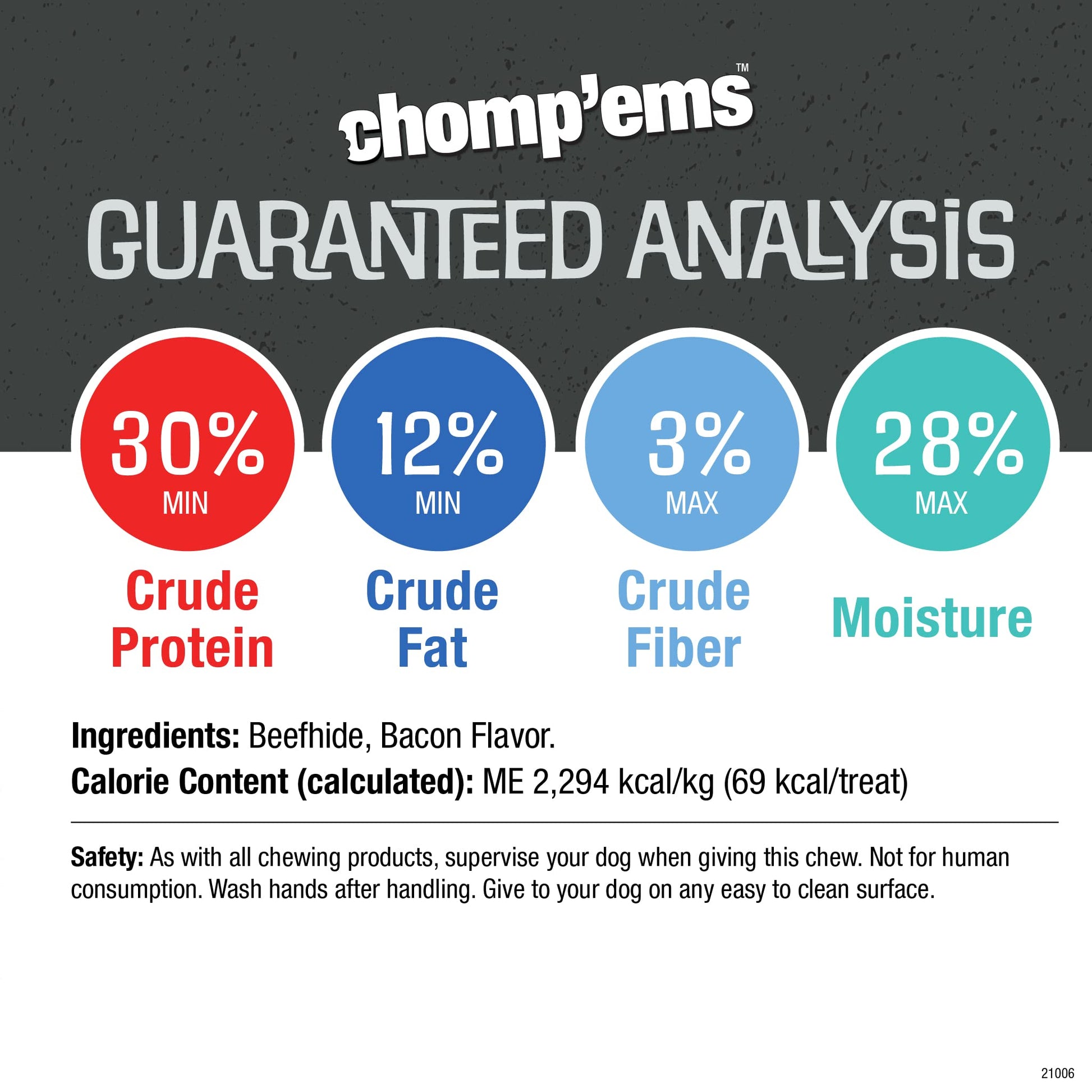 Chomp'ems Purehide Sticks Healthy Natural Rawhide Dog Chew, 12 oz