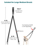 PetBonus Two-Point Control Dog Leash – No-Tangle Reflective Lead for Medium & Large Dogs (Black)