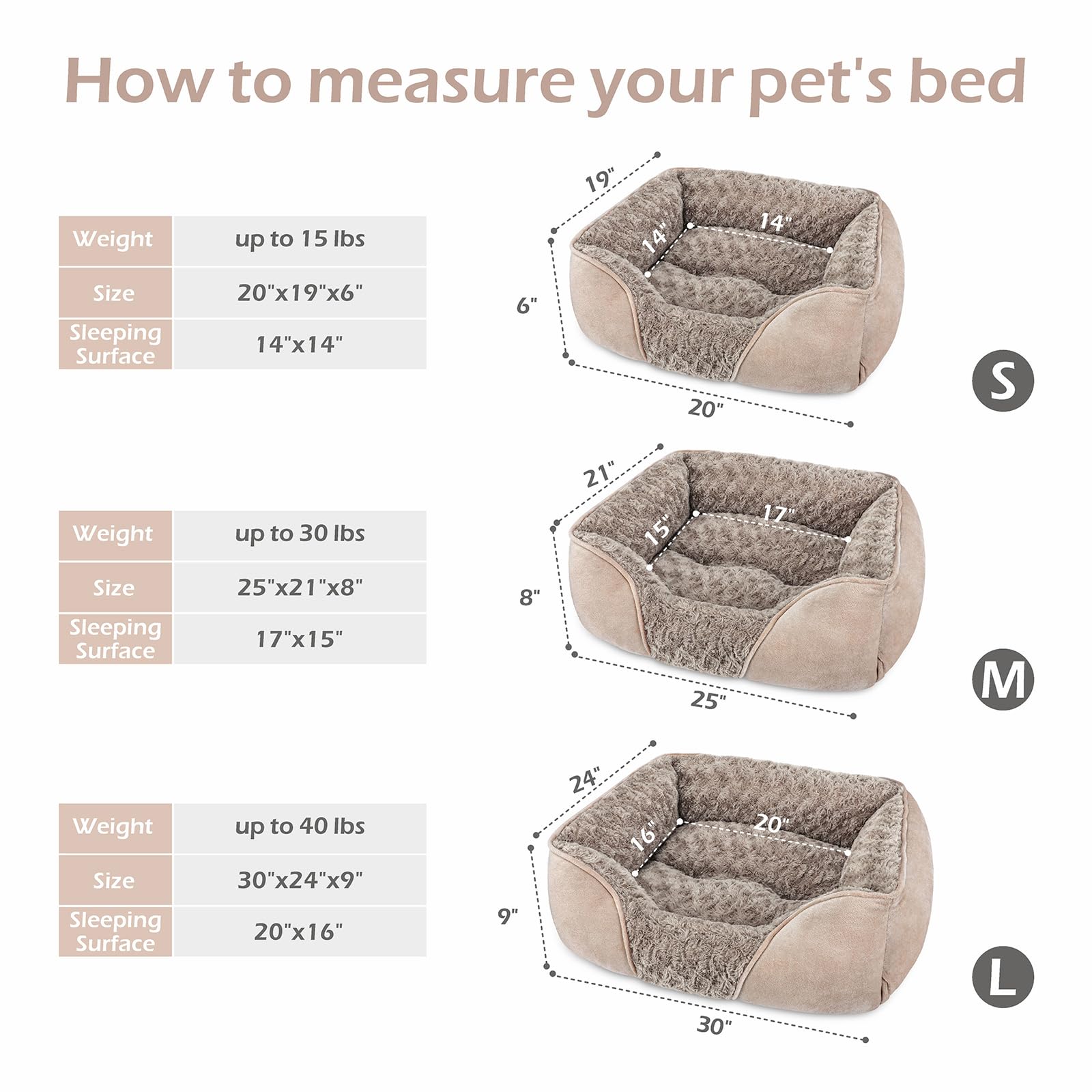 INVENHO Orthopedic Dog Bed – Medium, Soft, Washable, Non-Slip, Calming Design (25”)