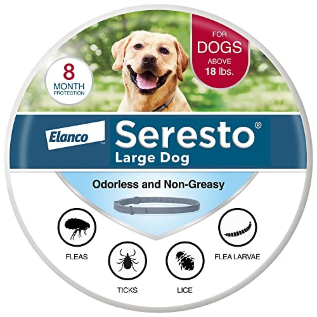 Seresto Large Dog Collar – 8-Month Flea & Tick Protection for Dogs Over 18 lbs