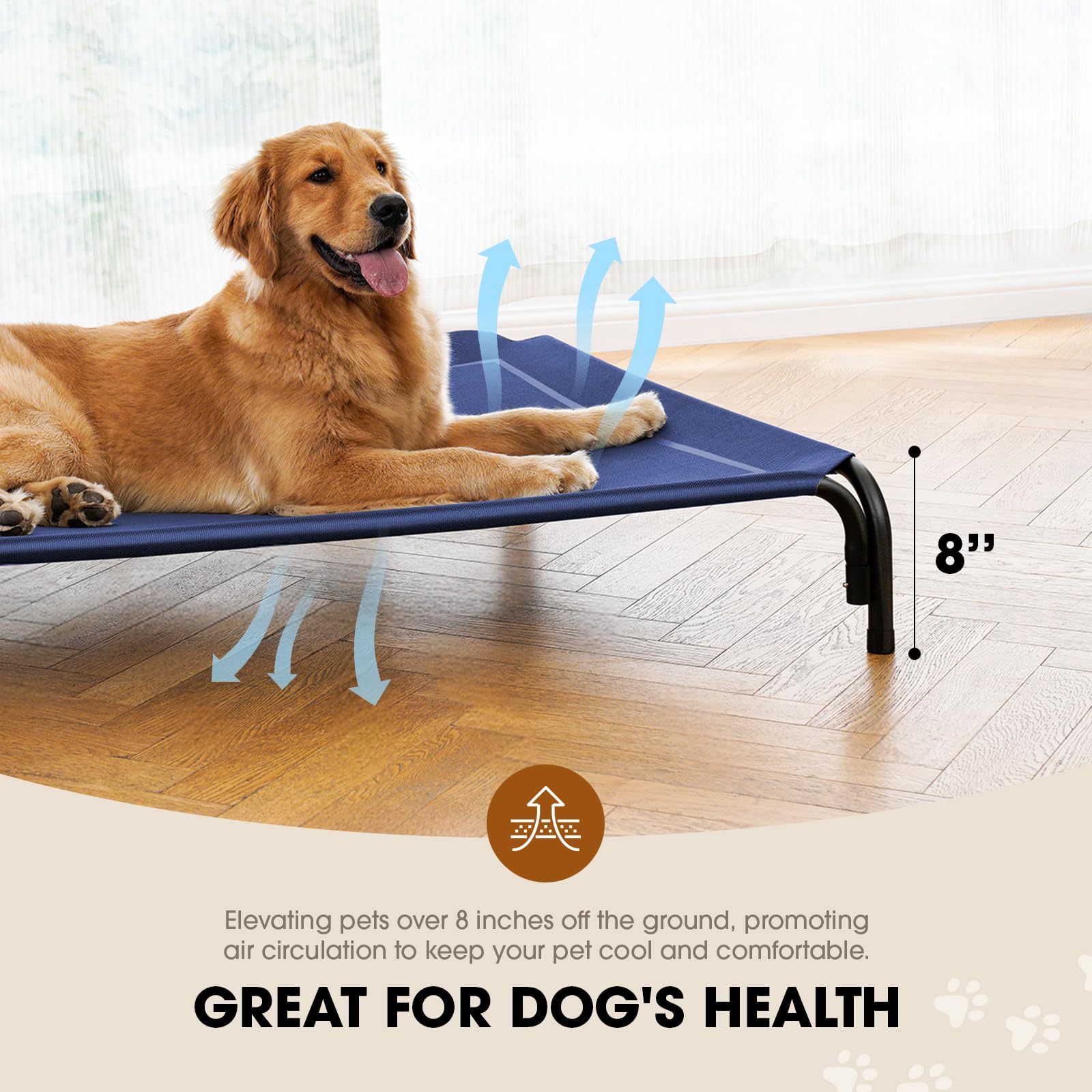 Czpalo Dog Bed – Large – Elevated Cooling Cot Breathable Mesh · Washable · Indoor/Outdoor Use