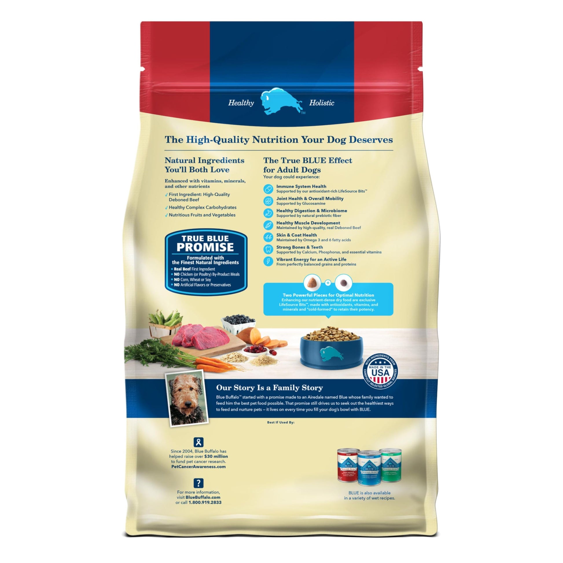 Blue Buffalo Dog Food – 5 lb – Beef & Brown Rice Supports Strong Muscles · Natural Ingredients