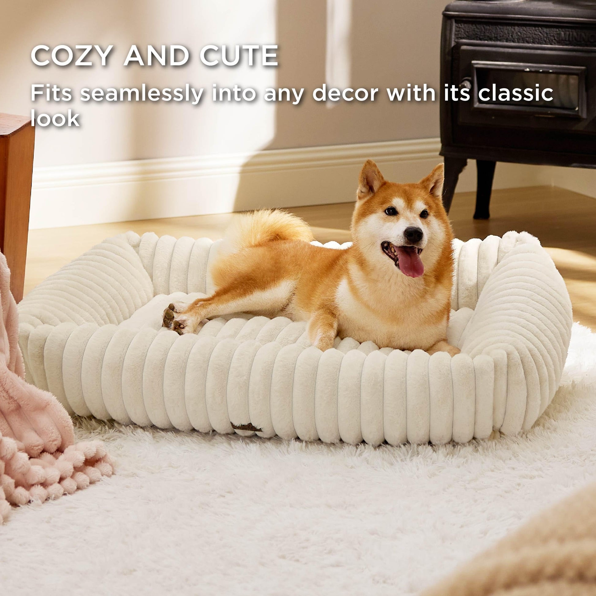 Bedsure Dog Bed – Large 36”x27” – Orthopedic Fleece Washable · Removable Cover · Soft Corduroy Design