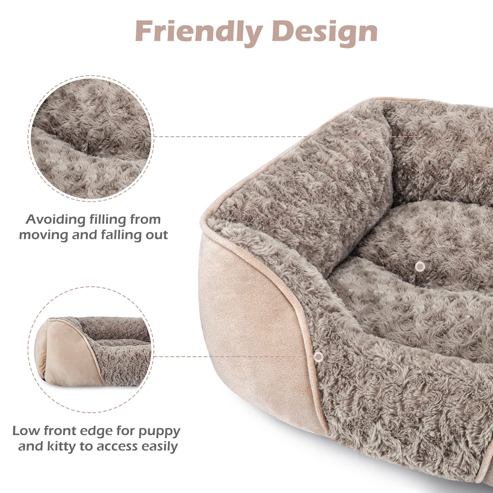 INVENHO Orthopedic Dog Bed – Medium, Soft, Washable, Non-Slip, Calming Design (25”)