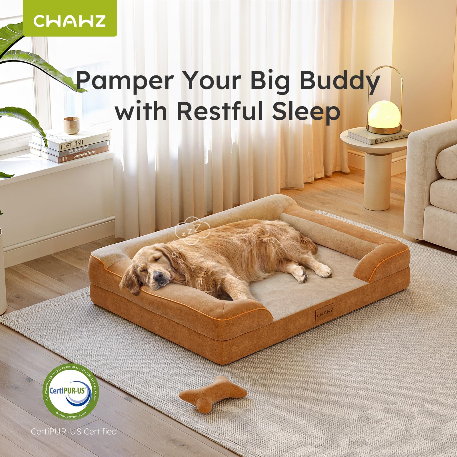 Deluxe Dog Crate Bed – 41”x27” – Plush & Waterproof Washable Cover · Anti-Slip Bottom · All Dog Sizes