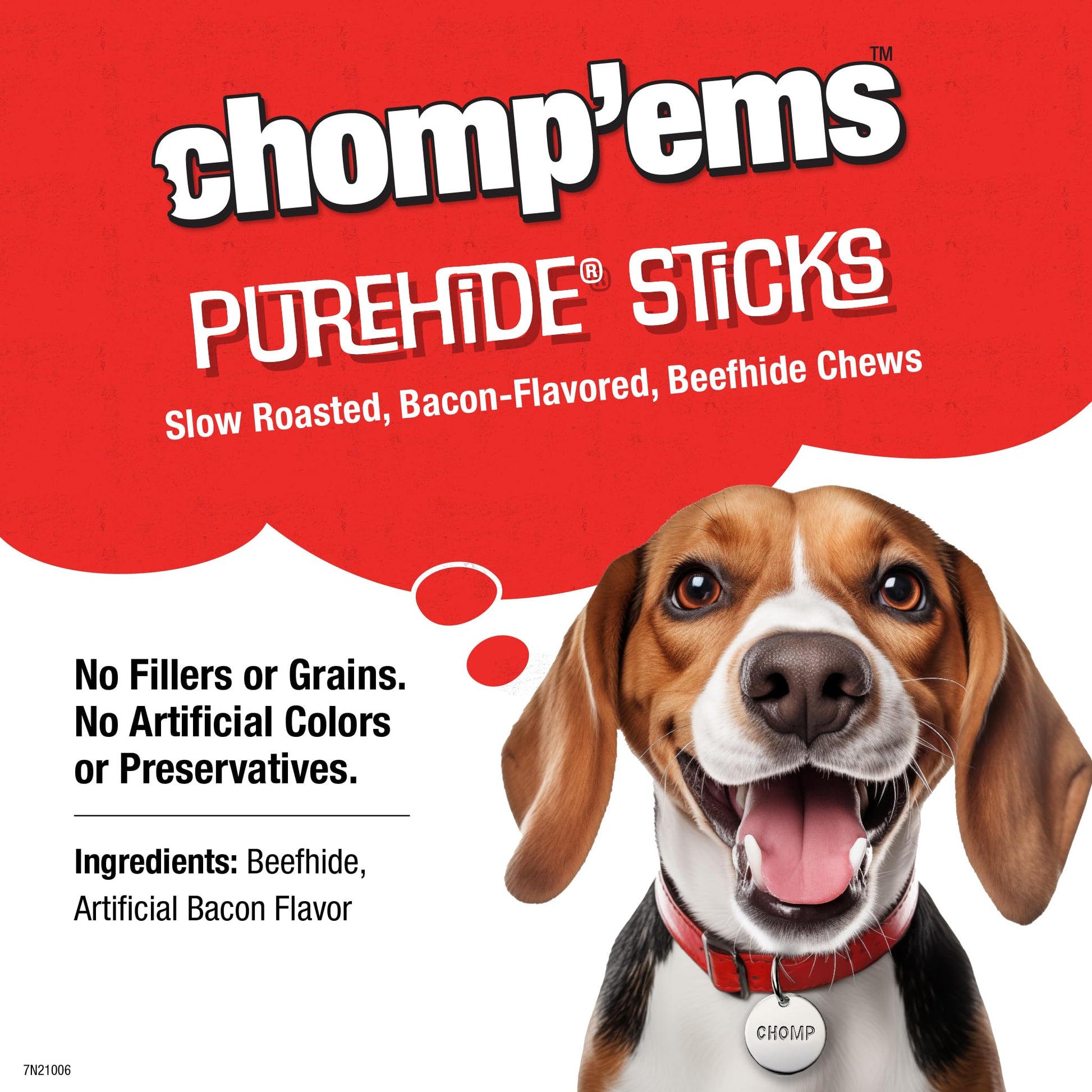 Chomp'ems Purehide Sticks Healthy Natural Rawhide Dog Chew, 12 oz