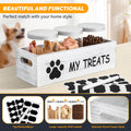 Dog Treat Container Set – 3-Jar Wooden Storage Box for Pet Snacks & Food