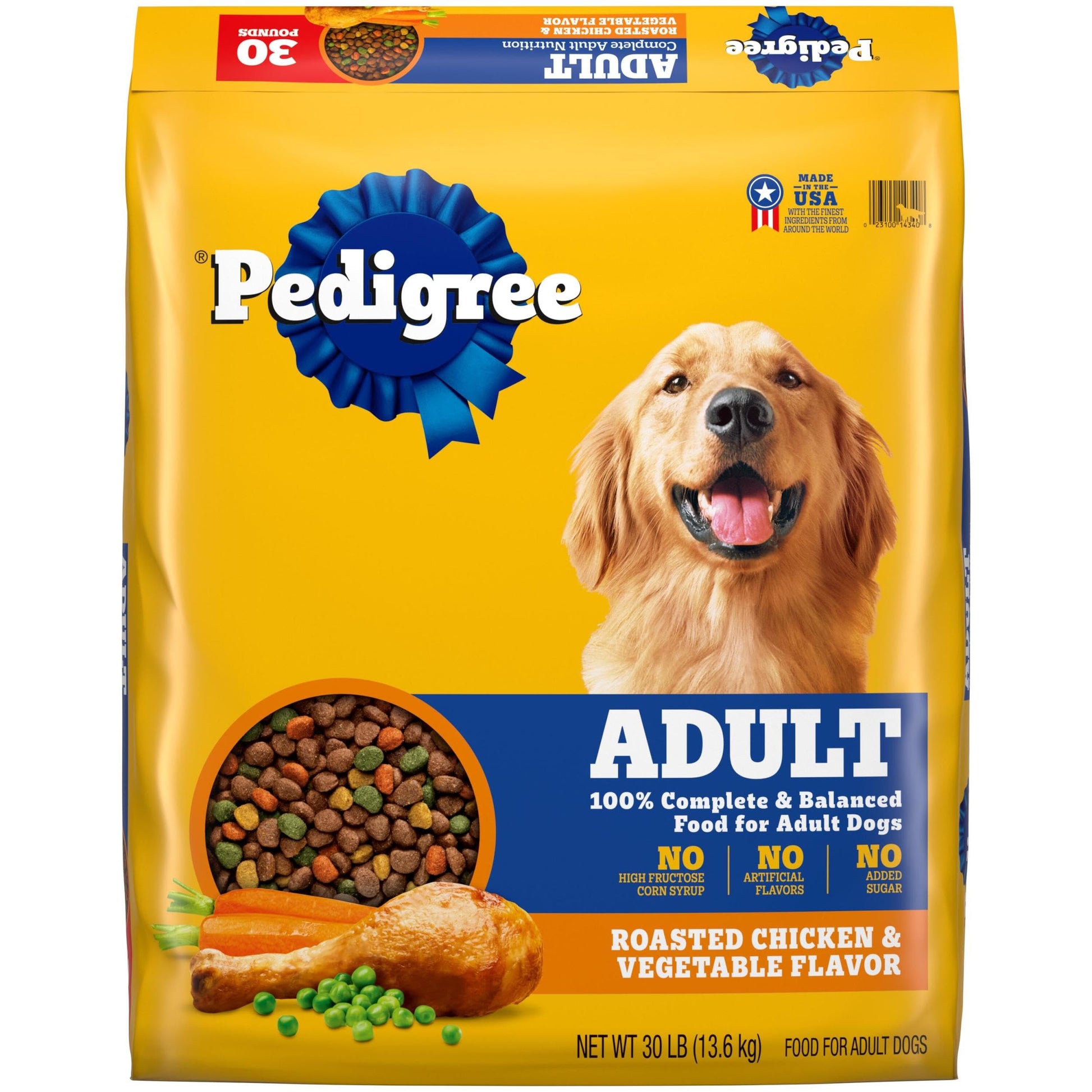 Pedigree Complete Nutrition Adult Dry Dog Food, Roasted Chicken & Vegetable Flavor, 30 lb. Bag