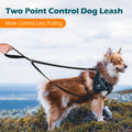 PetBonus Two-Point Control Dog Leash – No-Tangle Reflective Lead for Medium & Large Dogs (Black)