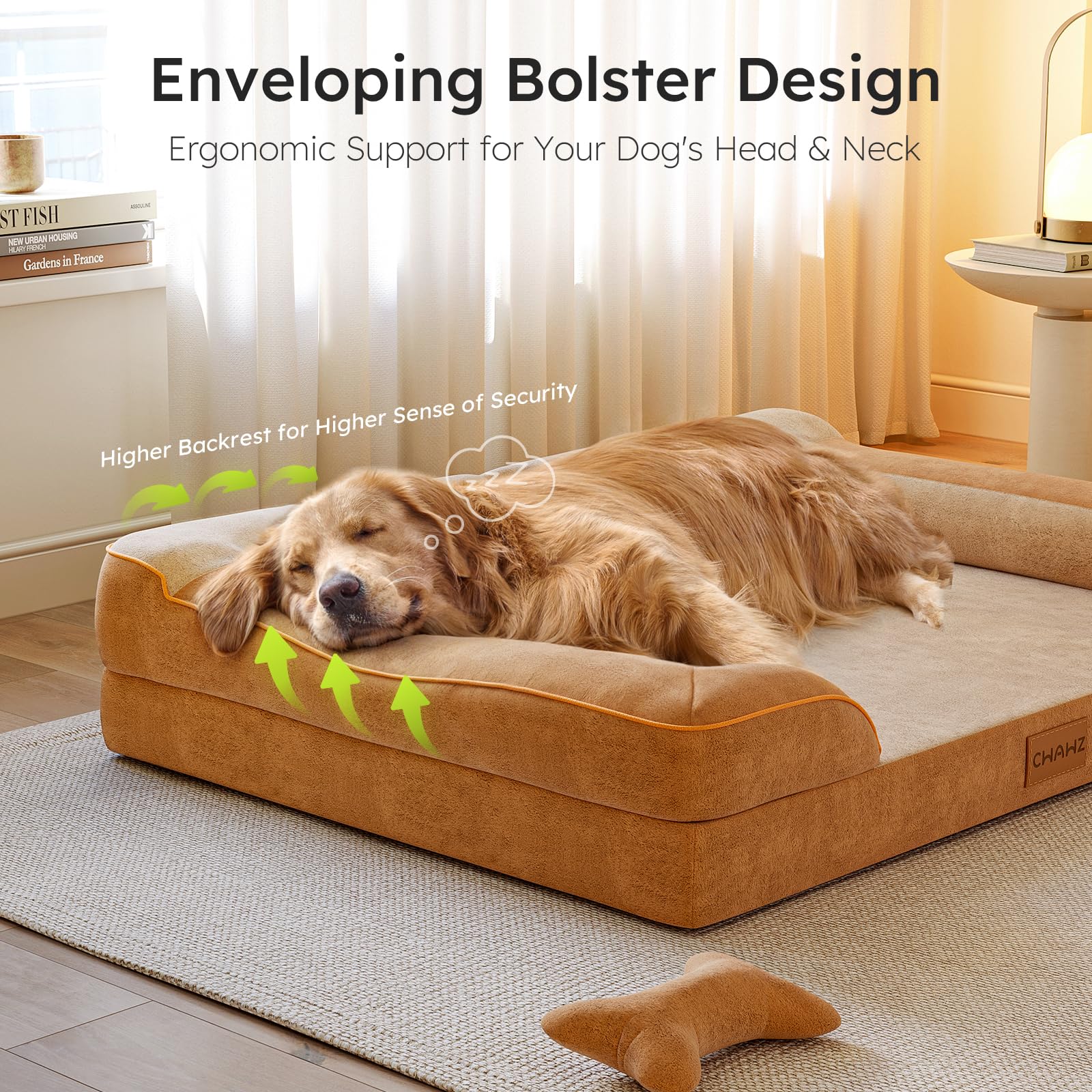 Deluxe Dog Crate Bed – 41”x27” – Plush & Waterproof Washable Cover · Anti-Slip Bottom · All Dog Sizes