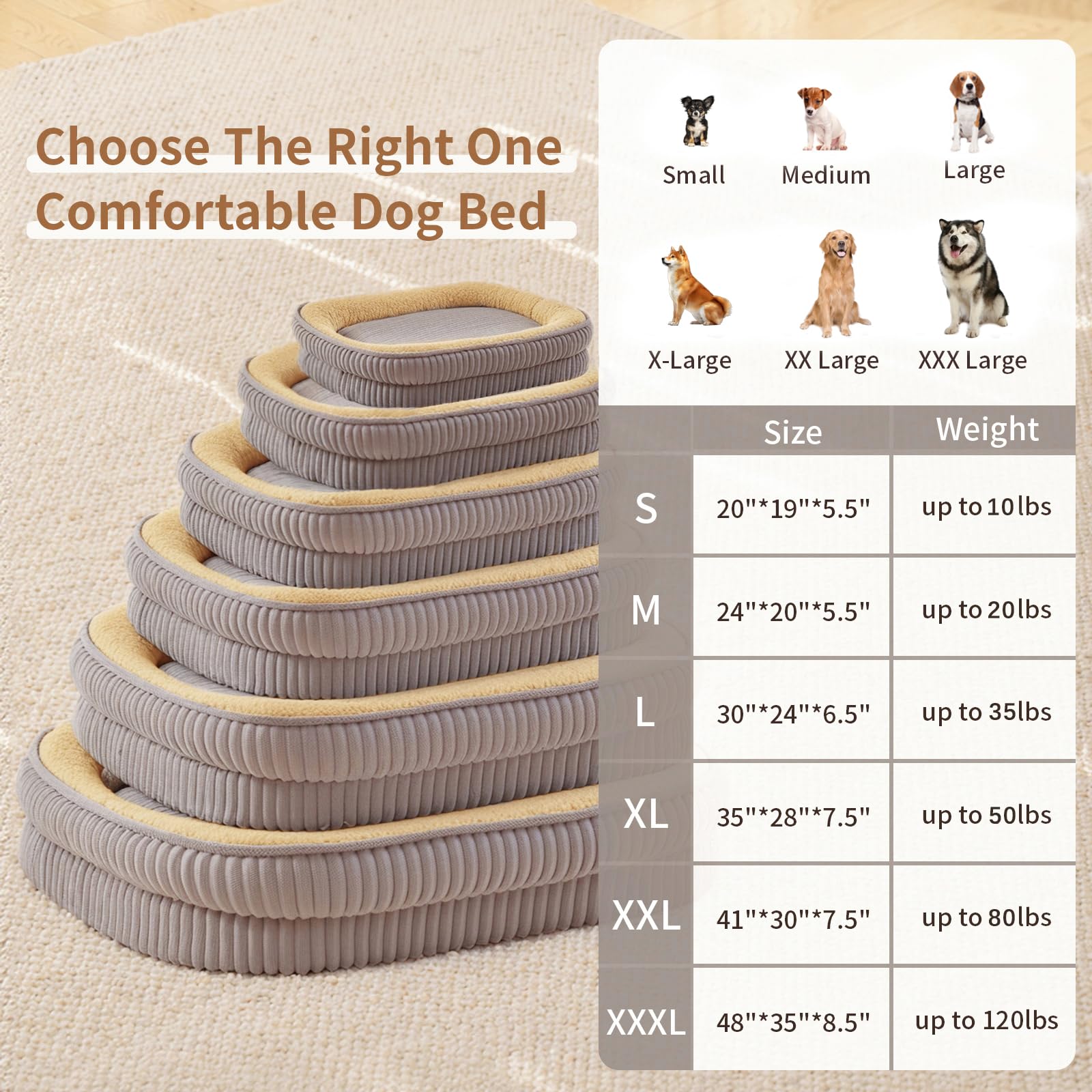 DEBANG HOME Orthopedic Dog Bed – Medium, Foam Support, Washable, Non-Slip, Oval Bolster