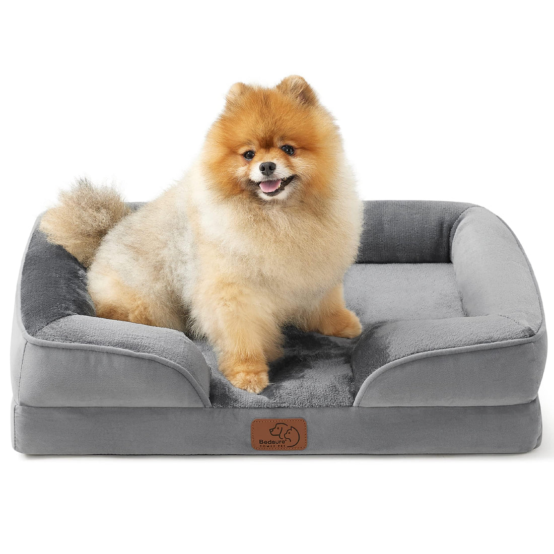 Bedsure Orthopedic Dog Bed – Small, Waterproof, Washable, Non-Slip, Grey (24”)
