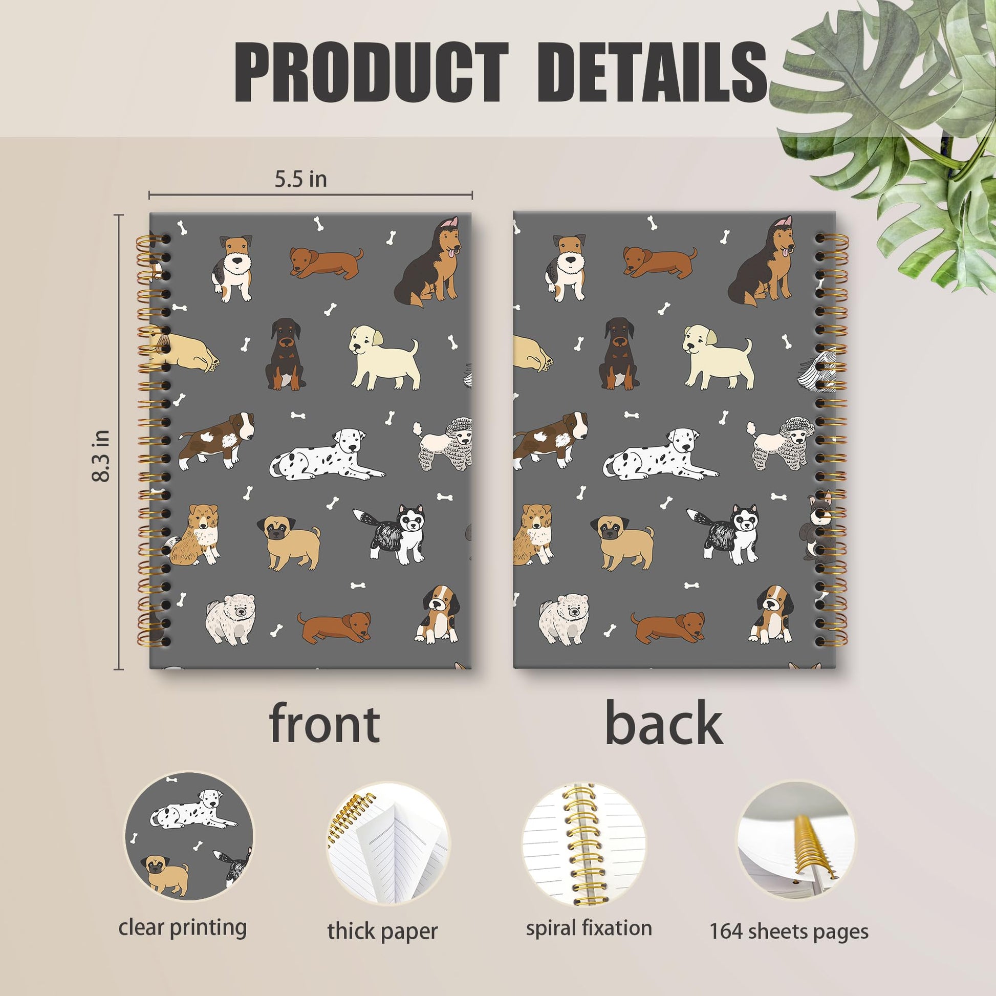 Dog Lover Journal – Cute Puppy Spiral Notebook for Women, Men & Students (5.5x8.3”)