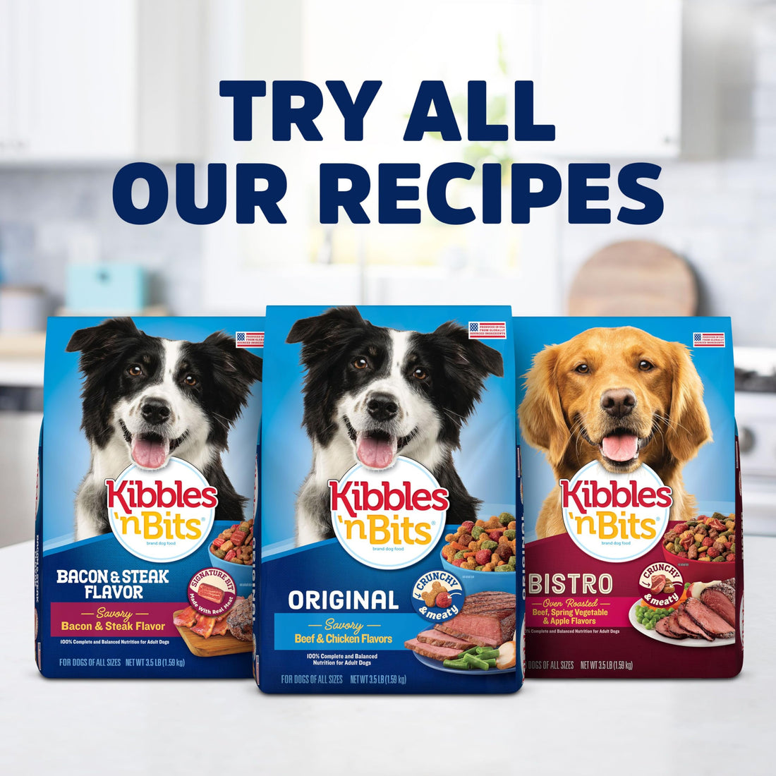 Kibbles 'n Bits Bistro Dry Dog Food, Oven Roasted Beef, Spring Vegetable & Apple Flavors for Adult Dogs, 45 lb. Bag