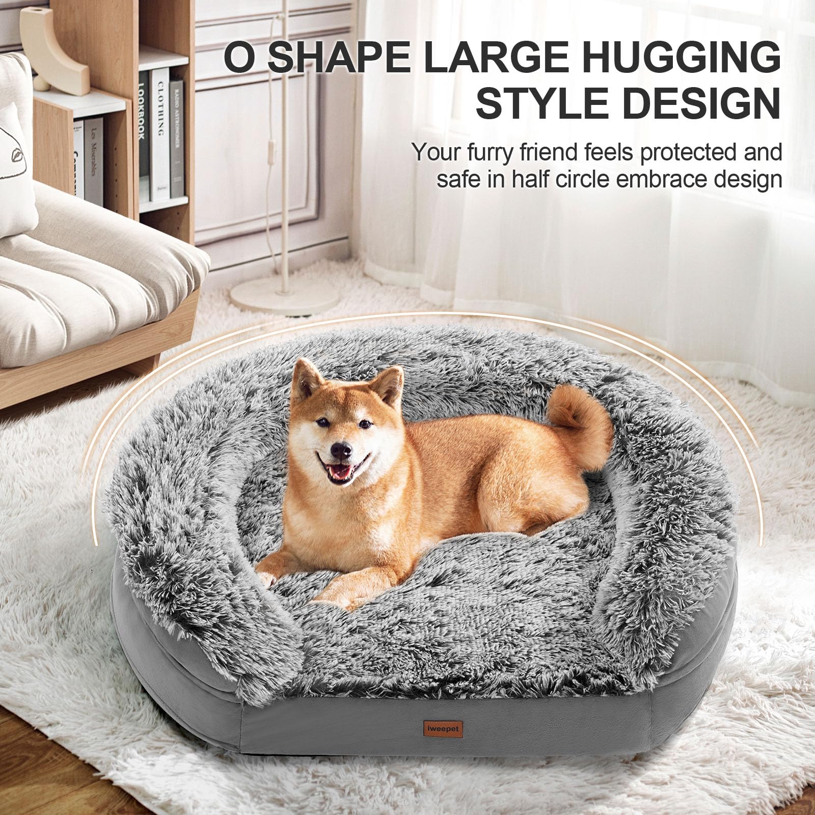 Orthopedic Dog Bed – XL – 3.7” Thick Egg-Crate Foam Joint Support · Washable Cover · Ideal for Seniors & Recovery