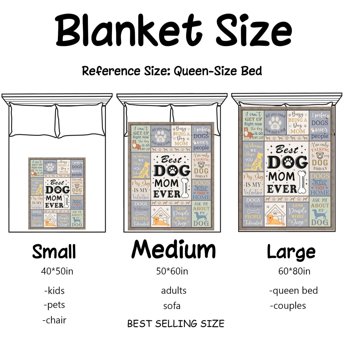 XALAZY Dog Mom Blanket – 50”x60” Throw Gift for Dog Lovers & Pet Owners