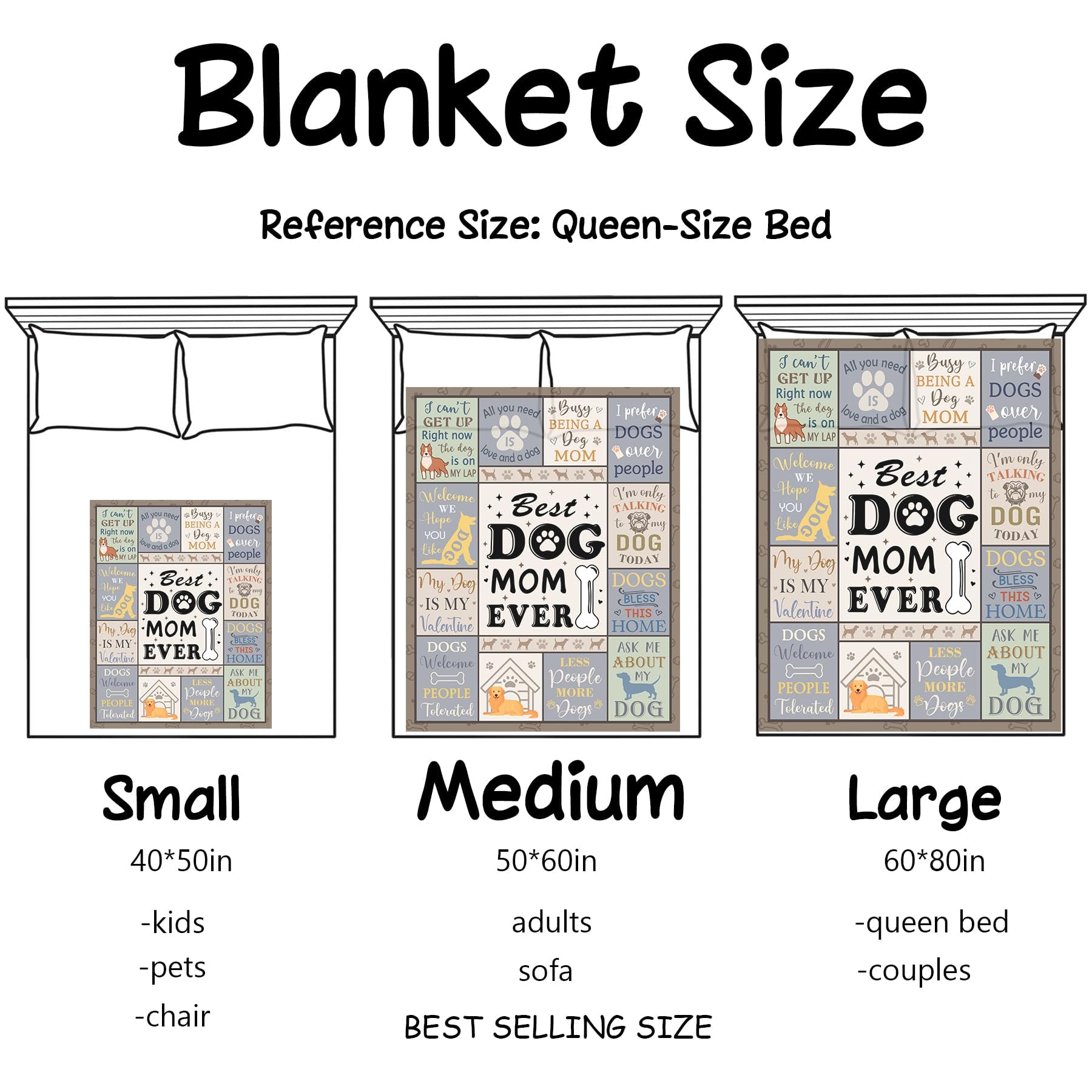 XALAZY Dog Mom Blanket – 50”x60” Throw Gift for Dog Lovers & Pet Owners