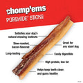 Chomp'ems Purehide Sticks Healthy Natural Rawhide Dog Chew, 12 oz