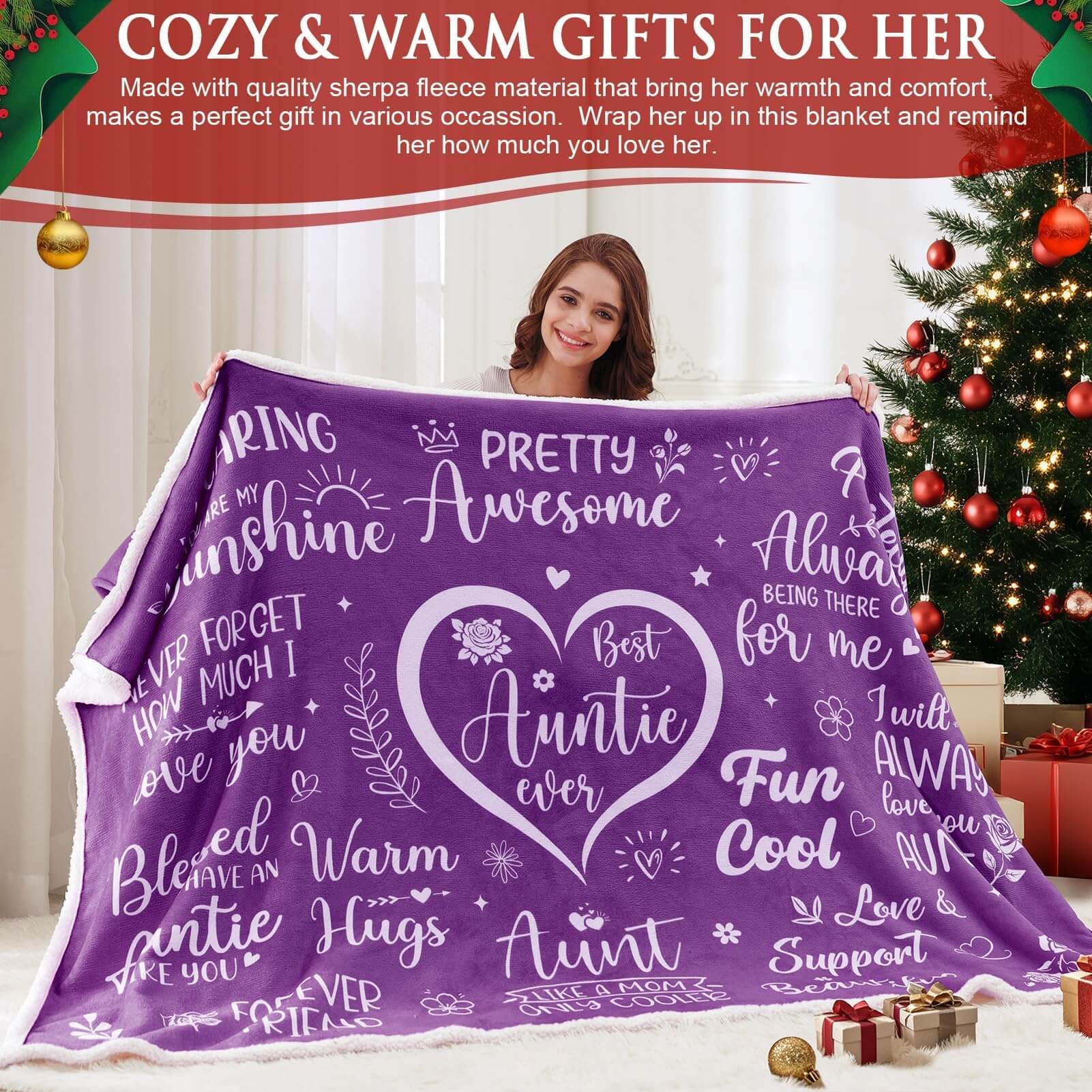 Wearable Blanket Hoodie for Mom – Cozy Sherpa Fleece Gift for Mother’s Day or Birthday