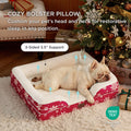 Bedsure Orthopedic Dog Bed – Medium, Waterproof, Washable, Non-Slip, Amber Noel-Red (28”)