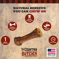 THE COUNTRY BUTCHER Beef Shank Bones – Tough Treats for Large Dogs (3-Pack, USA Made)