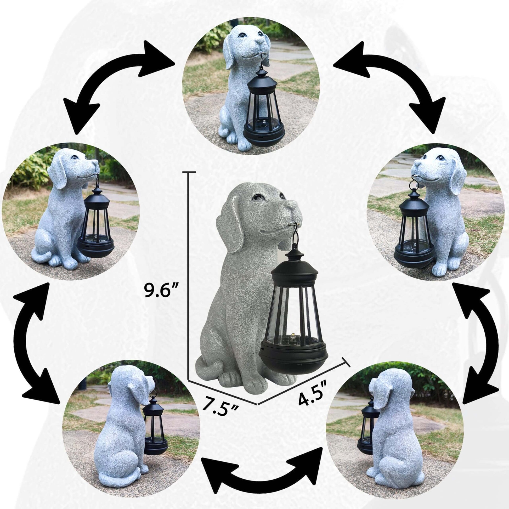 Solar Dog Garden Lantern – LED Outdoor Statue for Yard, Patio & Balcony