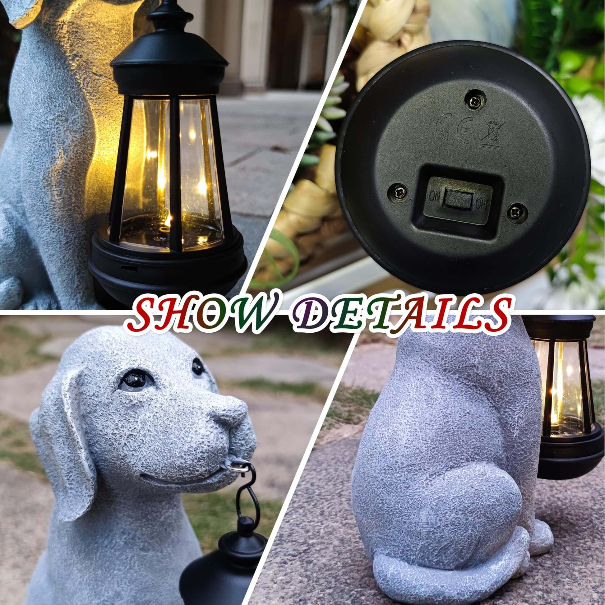 Solar Dog Garden Lantern – LED Outdoor Statue for Yard, Patio & Balcony