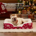 Bedsure Orthopedic Dog Bed – Medium, Waterproof, Washable, Non-Slip, Amber Noel-Red (28”)