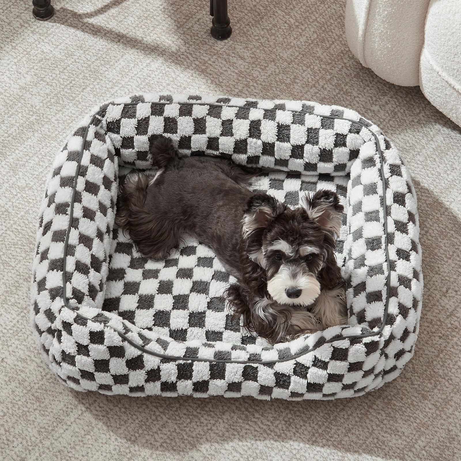 JOEJOY Orthopedic Dog Bed – Medium, Soft Plush, Non-Slip, Modern Style, Grey (30”)